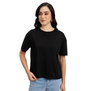 Symbol Premium Women's Super Soft Cotton Round Neck Solid T-Shirt (Stylish | Oversized Fit) (Available in Plus Sizes)