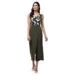 Zima Leto Women’s Camouflage Wrap Jumpsuit | Sleeveless V-Neck One-Piece with Adjustable Wrap Waist & Zipper Closure | Polyester Casual Jumpsuit for Travel, Party & Everyday Style