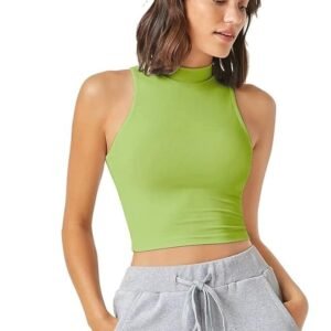Women's & Girls' Solid Ribbed Crop Tank Top
