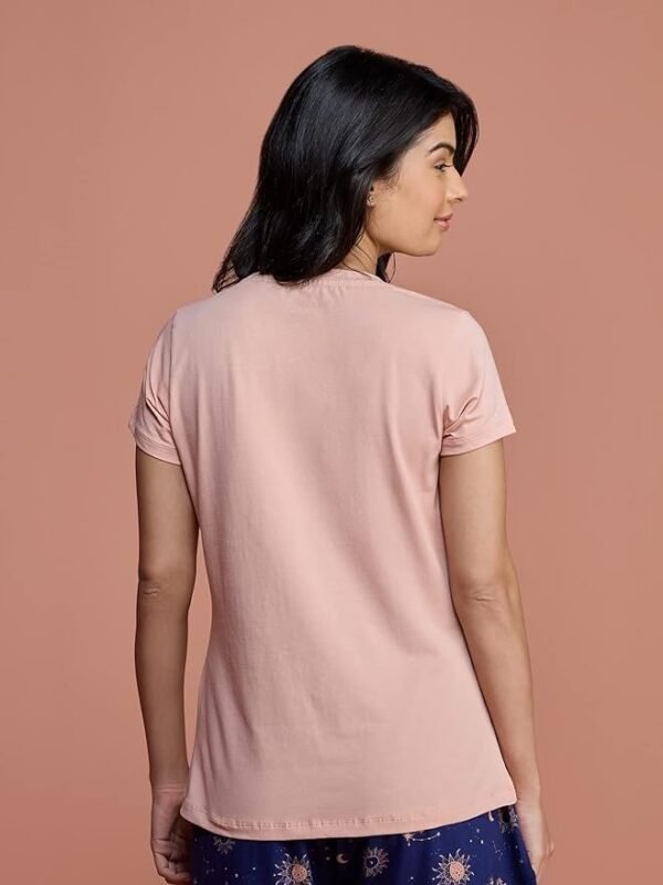 NYKD Women's Ultra Soft All Occasions Everyday Cotton T- Shirt/Tee Essential | Relaxed fit | Cotton | Crew Neck - NYLE216 - Almost Apricot-S