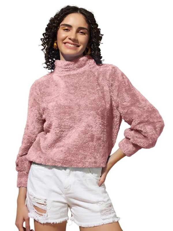 THE DRY STATE Women's Fur Pull Over With High Neck