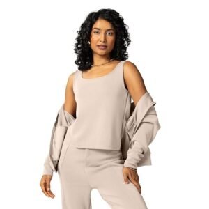 BlissClub Bare Butter Tank | Boat Neckline | Princess Panel for Shaping | Premium Ribbed Fabric | Luxurious Feel |