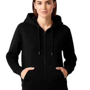 Anarva Women’s & Girls Zip-Up Hoodie – Soft Cotton Blend Fleece Jacket with Kangaroo Pockets & Drawstring Hood | Warm, Comfortable Casual Winter Wear for Daily Use, Travel & Outdoor