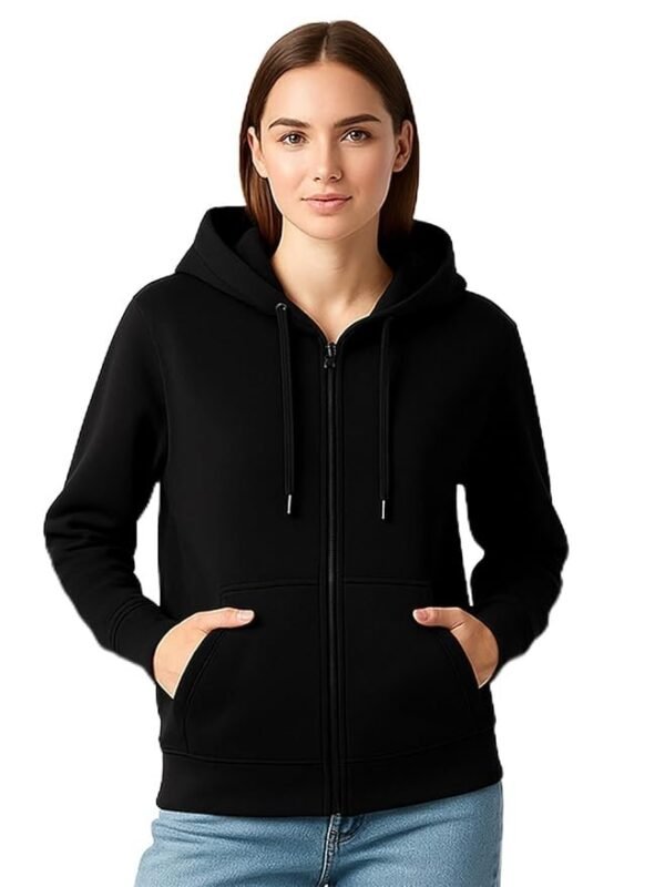 Anarva Women’s & Girls Zip-Up Hoodie – Soft Cotton Blend Fleece Jacket with Kangaroo Pockets & Drawstring Hood | Warm, Comfortable Casual Winter Wear for Daily Use, Travel & Outdoor