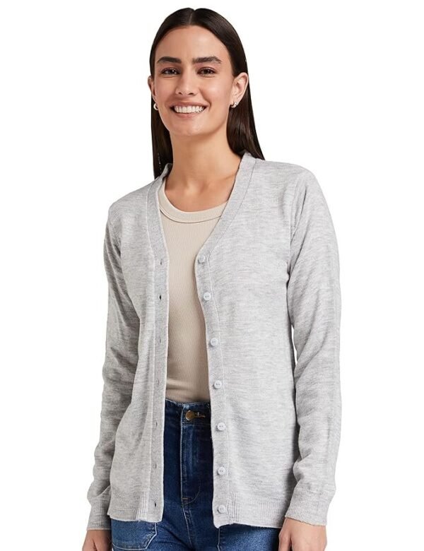 Symbol Women's Acrylic V Neck Regular Fit Cardigan Sweater (Available in Plus Sizes)