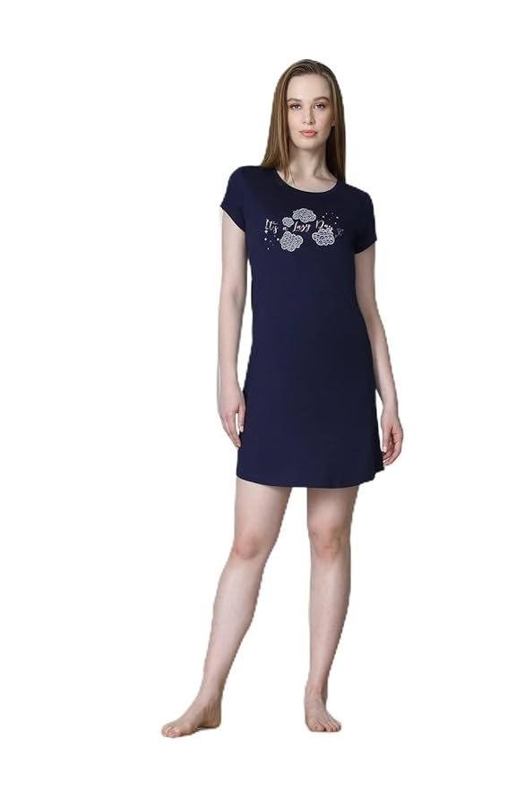 Van Heusen Women's Cotton Regular Fit Round Neck Lounge T-Shirt - Modal - Short Sleeve, Ultra Soft