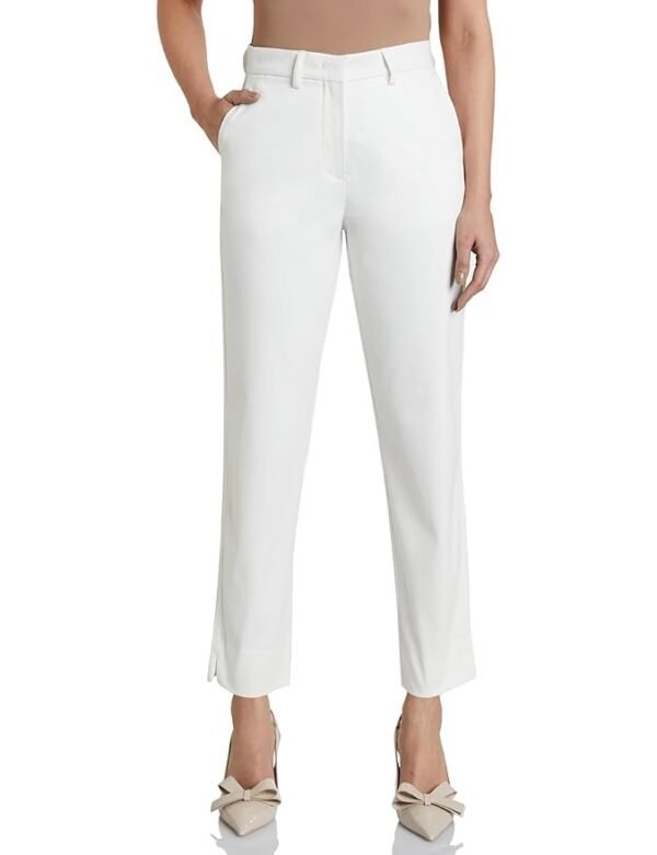 Symbol Premium Women's Mid Rise Cotton Tapered Trousers (Flexi-Waist | Smart Casual Pants) (Available in Plus Sizes)