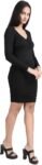 M-S A.S.2 Enterprises Black Bodycon Dress: Ribbed Knit Style, Slim Fit, Trendy Outfit, Comfortable & Chic for Women and Girls | Style 3