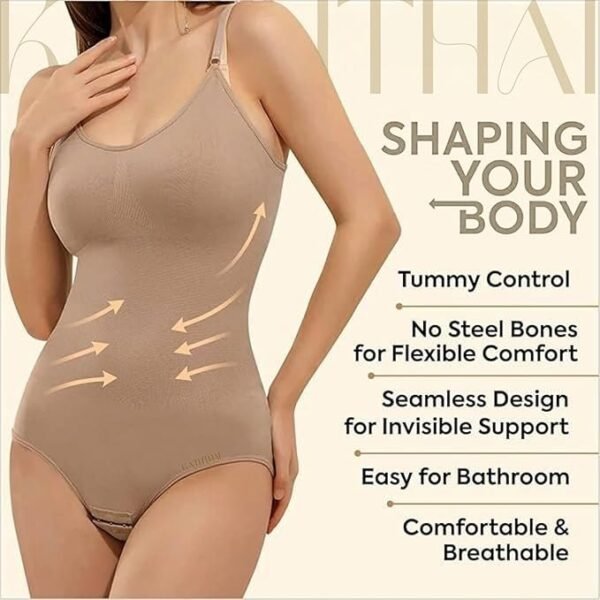 Women's Shapewear Tummy Control Bodysuit Seamless Sculpting Shaper Tank Top Body Suit & Snatched Waist Body Shaper Suit Thong or Brief