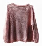 Oversized Open Knit Sweater, Balloon Sleeves, Pink, Chunky Crochet Pattern Size S to M.