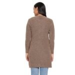 Clapton Embroidered Cable Knit Pure Wool Cardigan, Regular Fit, Round Neck, Full Sleeves,