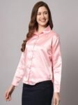 FUNDAY FASHION Women Solid Formal Satin Regular Fit Shirt