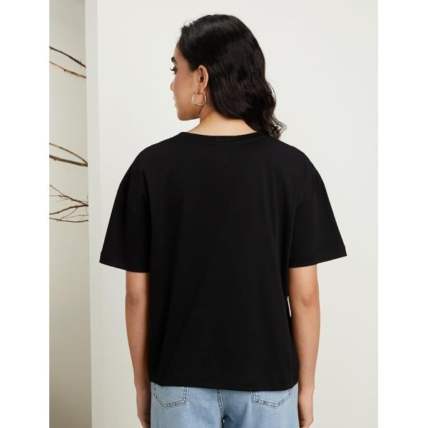 Symbol Premium Women's Super Soft Cotton Round Neck Solid T-Shirt (Stylish | Oversized Fit) (Available in Plus Sizes)