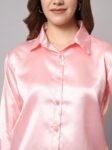 FUNDAY FASHION Women Solid Formal Satin Regular Fit Shirt