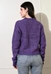 Cable Knit Cropped Cardigan,Front Open,Long Sleeve (in, Alpha, L, Regular, PERPEL)