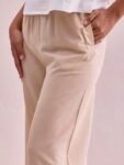 GO COLORS Women's Solid Mid Rise Linen Relaxed Fit Wide Pant