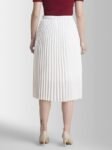 FableStreet Women Formal Skirt | Elegant A-Line Fit Knife Pleated Midi Design with Side Zip Closure | Smooth Texture & Classic Style for Office & Elevated Occasions