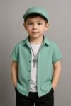 Boys Regular Fit Solid Casual Shirt with Spread Collar – Comfortable Shirts