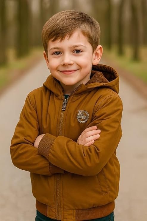 Krystle Boys Cold Weather Jacket with Hood | Kids Fleece Lined Winter Coat | Durable Zipper Outerwear (Black,2-3 Years) (Cool Dezine)