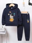 URBAN OX Trendy Printed Cotton Blend Hoodie T-shirt Jogger Pant Clothing Set for Boys | Fleece Hot