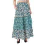 Women's Tiered Floral Midi Skirt