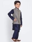 JBN Creation Boys Silk Blend Kurta Pyjama Jacket Set - Elegance for Festivals