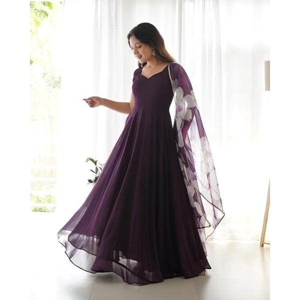 Fashion Basket Women's Georgette Anarkali Dress