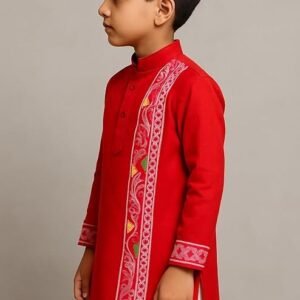 POLKA TOTS Unisex Cotton Kurta Pajama Nightwear Set