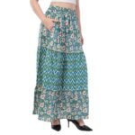Women's Tiered Floral Midi Skirt