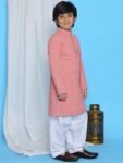 AJ DEZINES Boys Ethnic Kurta Pajama Set | Cotton Full Sleeve Chikankari Kurta with Sequins