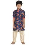 VASTRAMAY Boys Muslin Floral Kurta Set for Janmashtami, Diwali Ethnic Wear