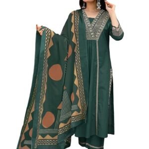 ANNI Desinger Women’s Viscose Anarkali Kurta Set with Pant & Dupatta