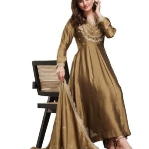 KLOSIA Women Printed Anarkali Kurta and Pant Set with Dupatta