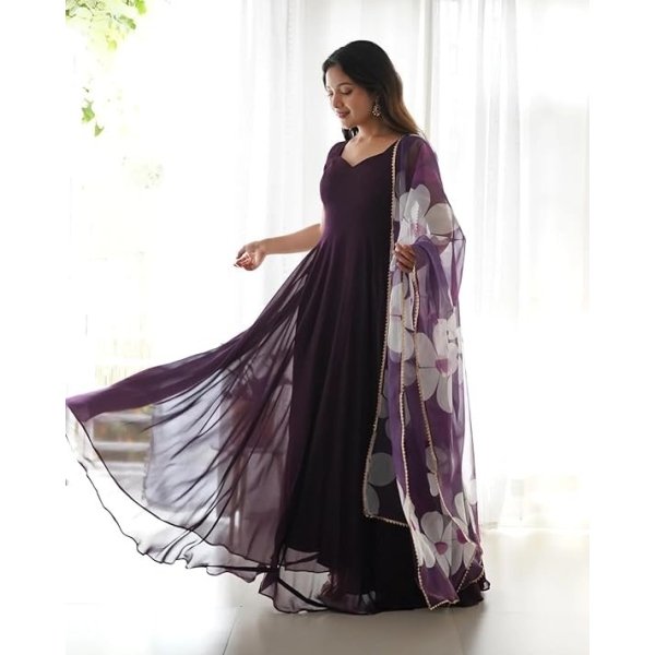 Fashion Basket Women's Georgette Anarkali Dress