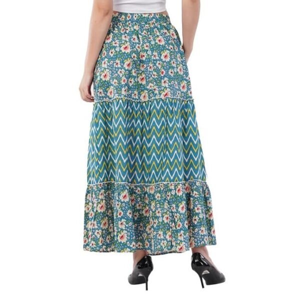Women's Tiered Floral Midi Skirt