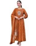GoSriKi Women’s Embroidered Anarkali Kurta Set