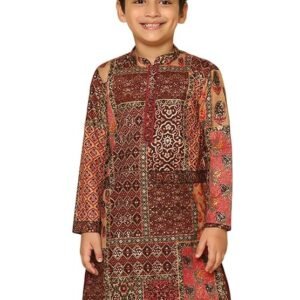 Pro-Ethic Style Developer Boys Cotton Floral Printed Kurta Pajama Set
