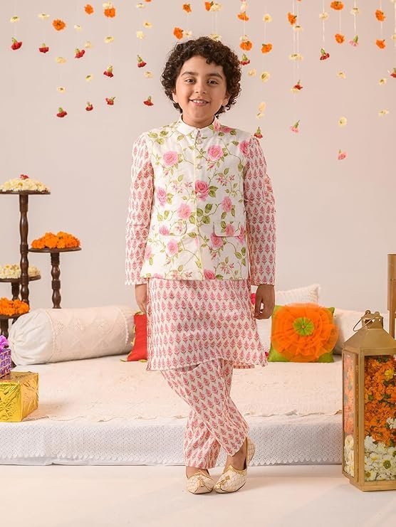 AJ DEZINES Boys Ethnic Kurta Pajama Set
