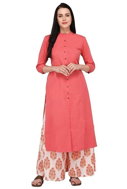 Pistaa's Women's Cotton Solid Readymade Salwar Suit Set