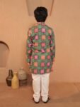 VASTRAMAY Boy's Silk Blend Printed Kurta Pyjama Set