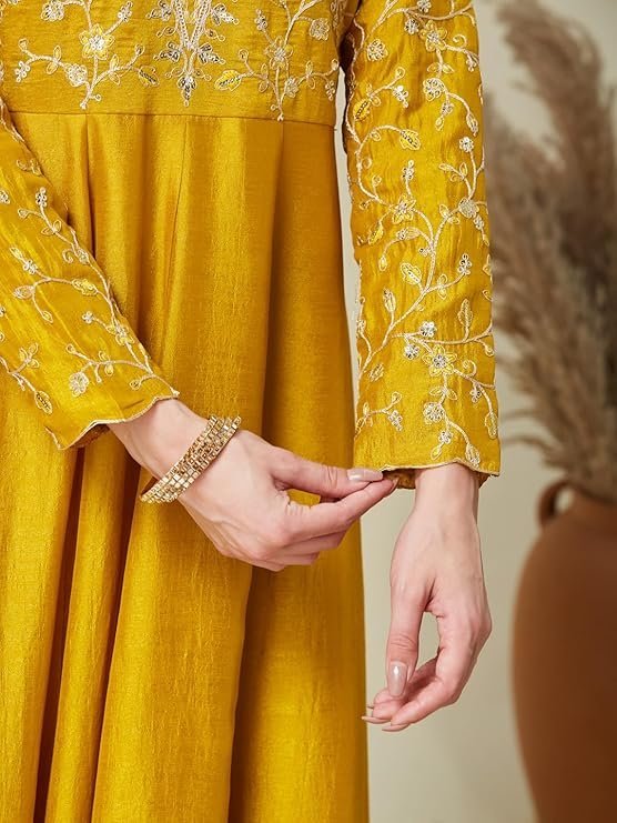 MOKOSH Women's Embroidered Anarkali and Pant with Dupatta Set(DM-471)