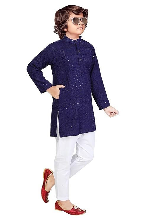 AJ DEZINES Kids Ethnic Wear Cotton Printed Kurta for Boys (Only Kurta)