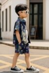 Pop Boys Co-ord Set – Printed Shirt & Shorts for Boys | Trendy Summer Outfit for Kids |
