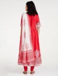 BIBA Women Cotton Anarkali Printed Kurta Churidar Suit Set