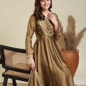 BIBA Women Cotton Gathered Printed Suit Set