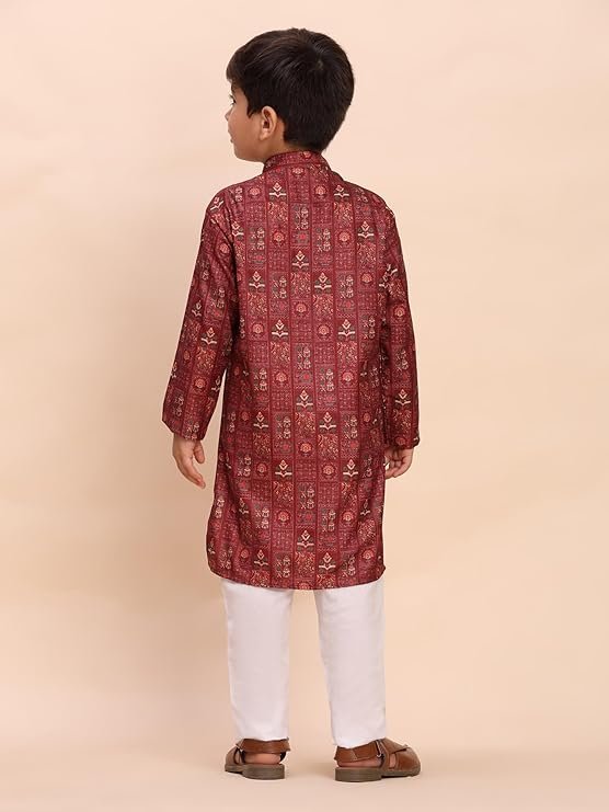 Pro-Ethic Style Developer Boys Heavy Cotton Printed Kurta and Pajama Set for Kid's Ethnic Wear