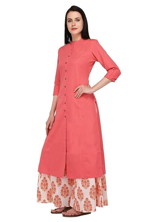Pistaa's Women's Cotton Solid Readymade Salwar Suit Set