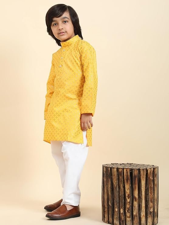 Pro-Ethic Style Developer Boy's Cotton Solid s Kurta Pajama For Kid'S Ethnic Wear | Kurta Pajama Set
