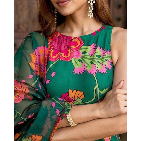 KLOSIA Women's Viscose Kurta and Pant with Dupatta Set