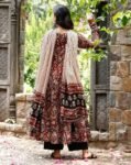 ANNI DESIGNER Women's Cotton Blend Anarkali Printed Kurta with Pant & Dupatta